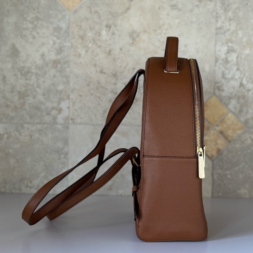 Michael Kors Jessa MD Brown Leather Backpack - Picture 6 of 13